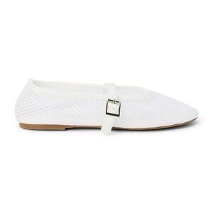 Matisse White Mesh Mary Jane Flats